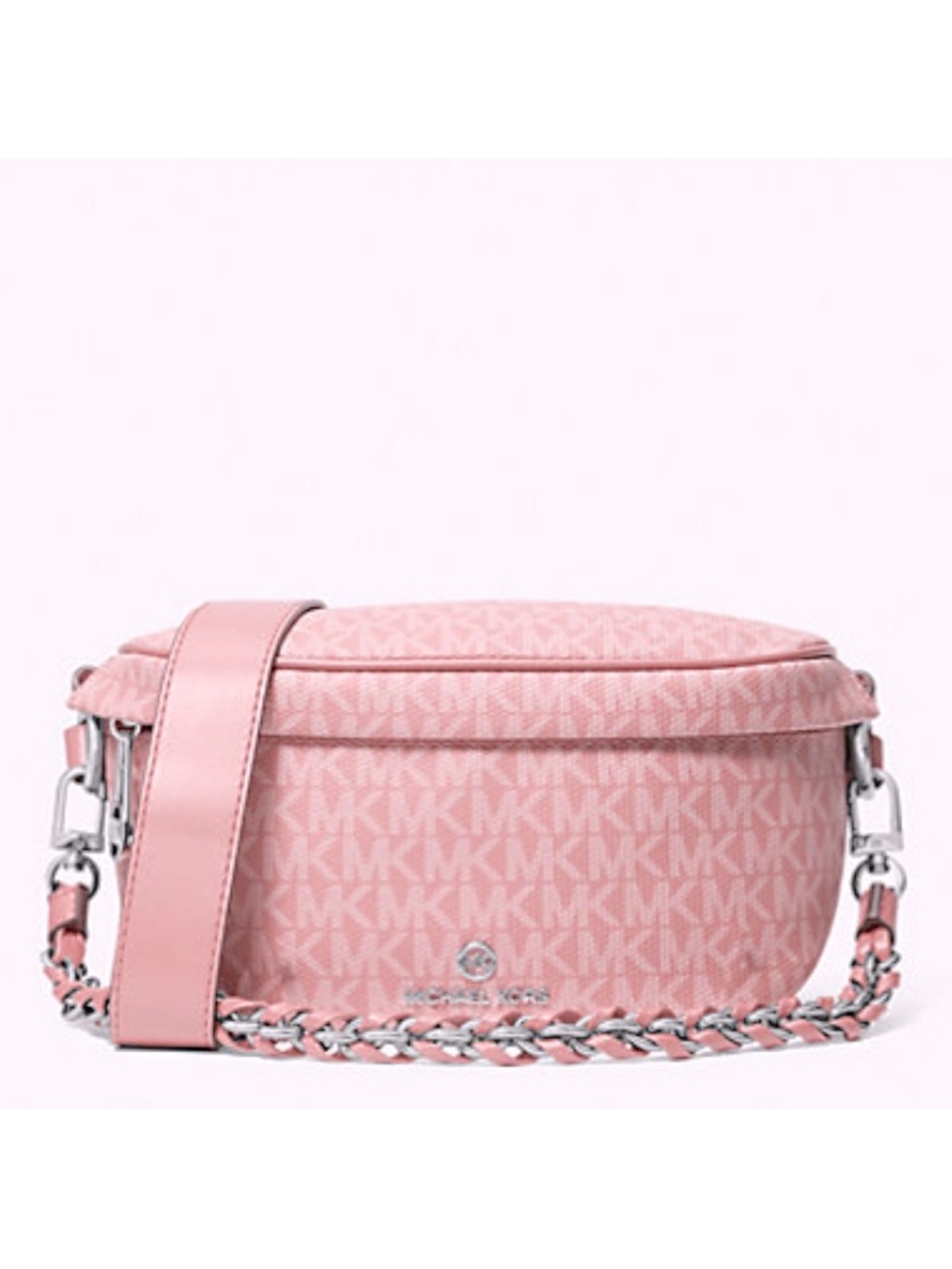 NWT Michael Kors Dark Pink Rose Sling Pouch w/Silver Hardware